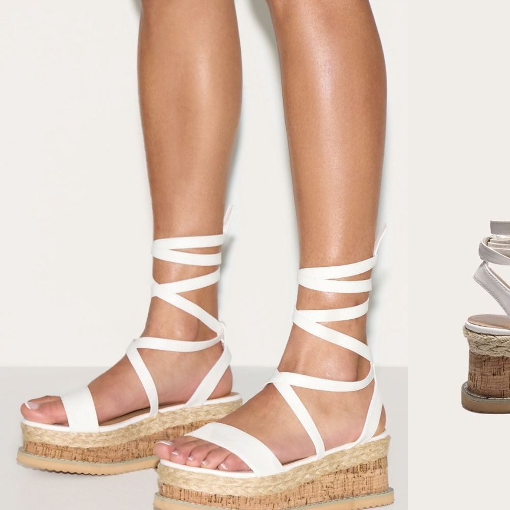 PrettyLittleThing Cream Espadrille Sandals